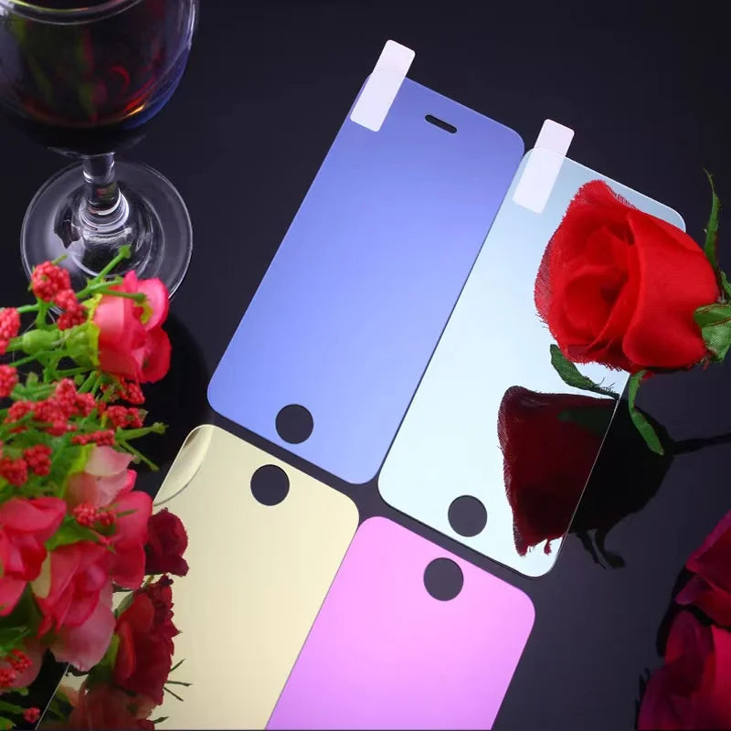 Luxury Colorful Mirror Tempered Glass For iPhone