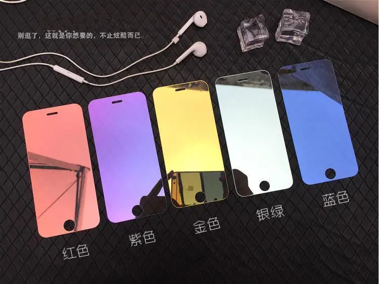 Luxury Colorful Mirror Tempered Glass For iPhone