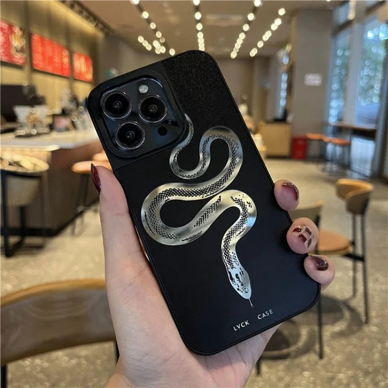 Luxury Makeup Mirror Black Phone Case For Various iPhones