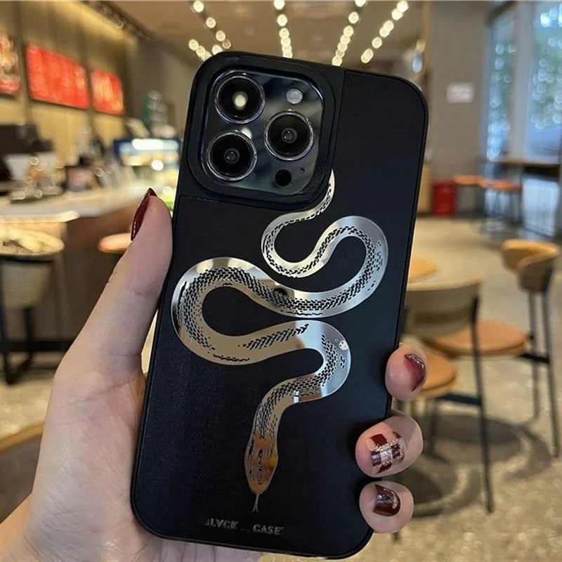 Luxury Makeup Mirror Black Phone Case For Various iPhones