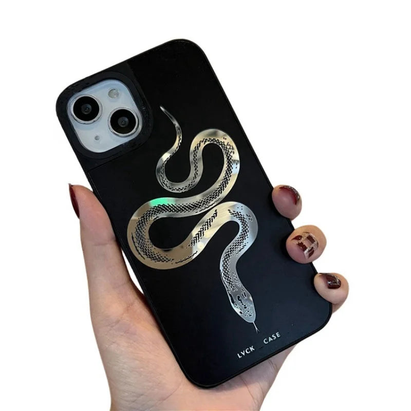 Luxury Makeup Mirror Black Phone Case For Various iPhones