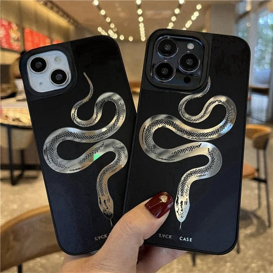 Luxury Makeup Mirror Black Phone Case For Various iPhones