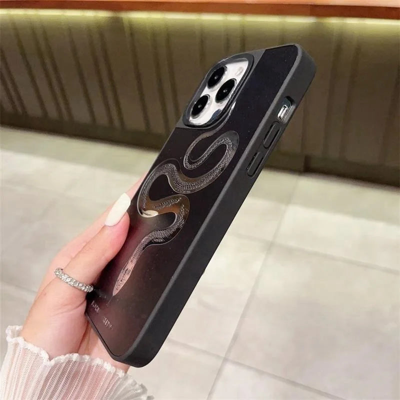 Luxury Makeup Mirror Black Phone Case For Various iPhones